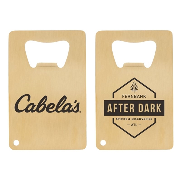 Credit Card Brushed Gold Bottle Opener - Stainless Steel