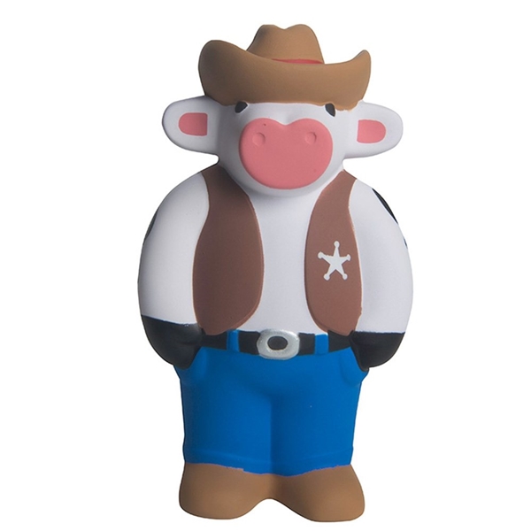 Cowboy Cow Stress Reliever - Squeeze Toy