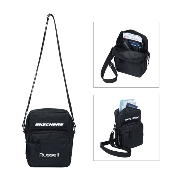 Skechers™ Hatch Crossbody Bag - 600D Twill &amp; Multi-Pocket