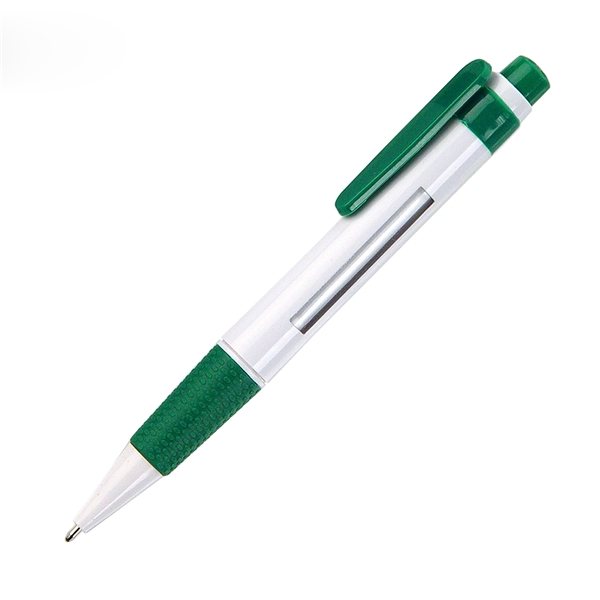 Blackpen Click-Action Plastic Green Ballpoint Pen w/ Six Message Window - Retractable &amp; Rotating Display