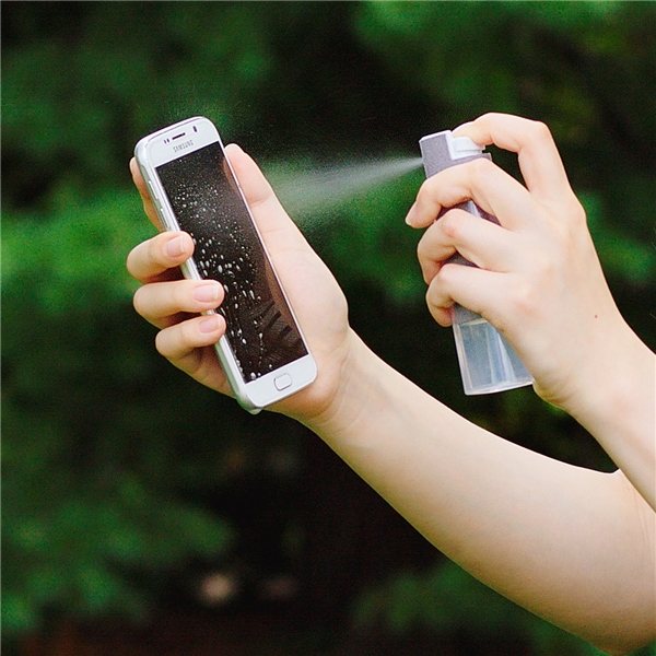 Spray &amp; Swipe Antimicrobial Microfiber Screen Cleaner - Refillable