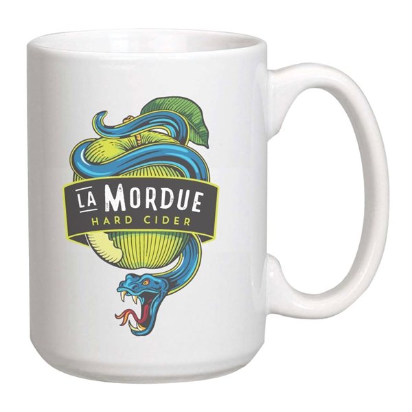 15 oz Giant White Ceramic Mug w/Full Color Sublimation