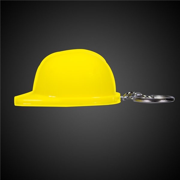 Yellow Plastic Construction Hat Bottle Opener Key Chains - Heavy Duty