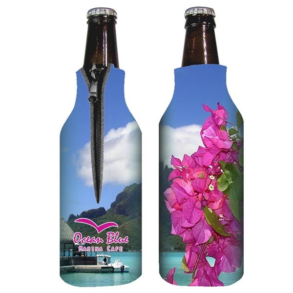 Zippered Bottle Coolie - High Density Foam &amp; USA Made
