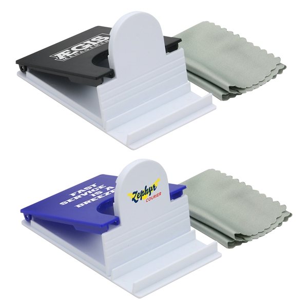 5" x 5" Microfiber Cloth with Phone Holder - Foldable