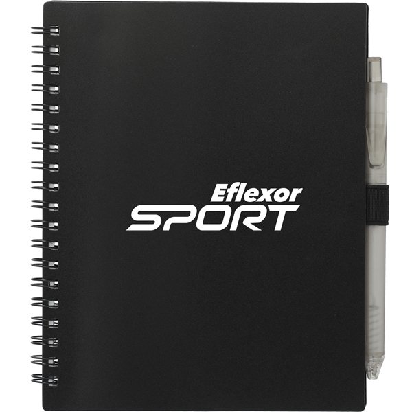 5.5" x 7" FSC® Recycled Spiral Notebook w/ rPET Pen - Eco-Friendly &amp; 1% For Planet