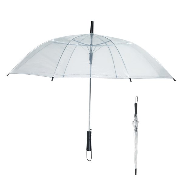 46" Arc Clear Umbrella - Automatic Open &amp; Aluminum Frame