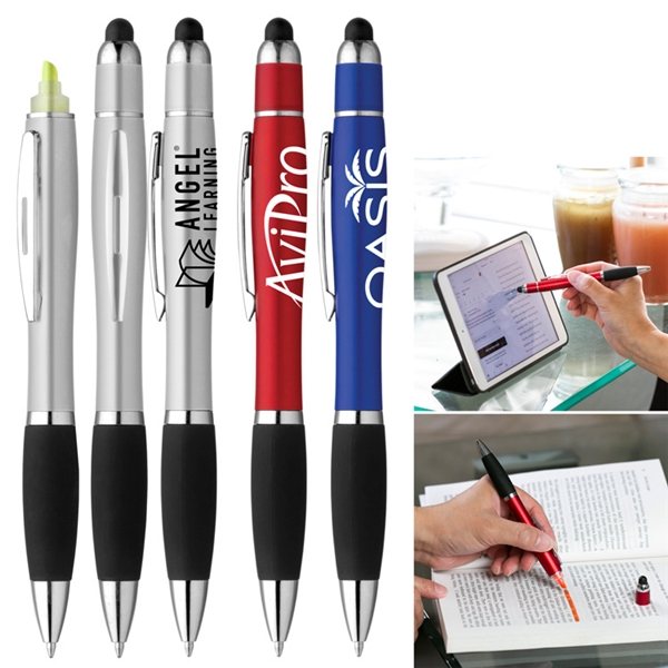 Curvaceous Stylus Cap Highlighter Pen