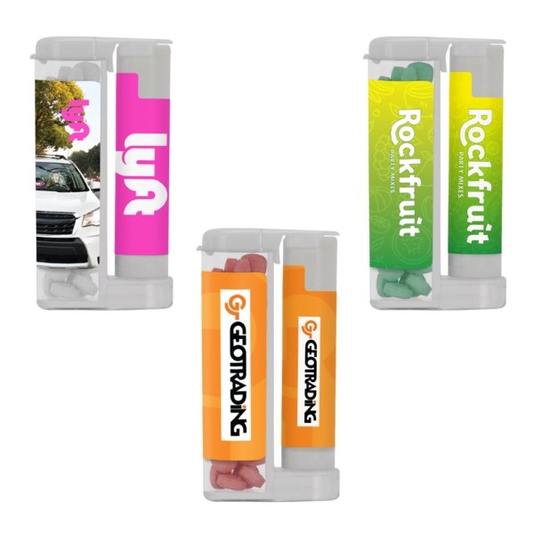 Sugar Free Mints in a Rectangular Flip-Top Duo w/ SPF 15 Lip Balm - Multiple Flavors