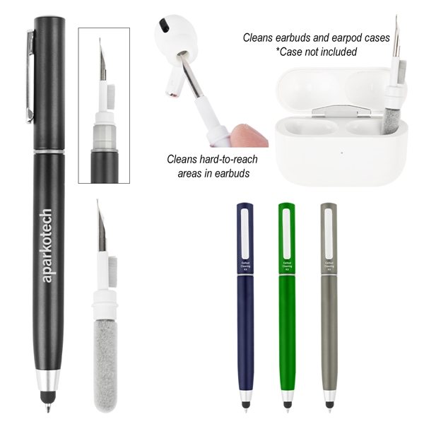 Stylus Pen With Earbud Cleaning Kit - Twist Action