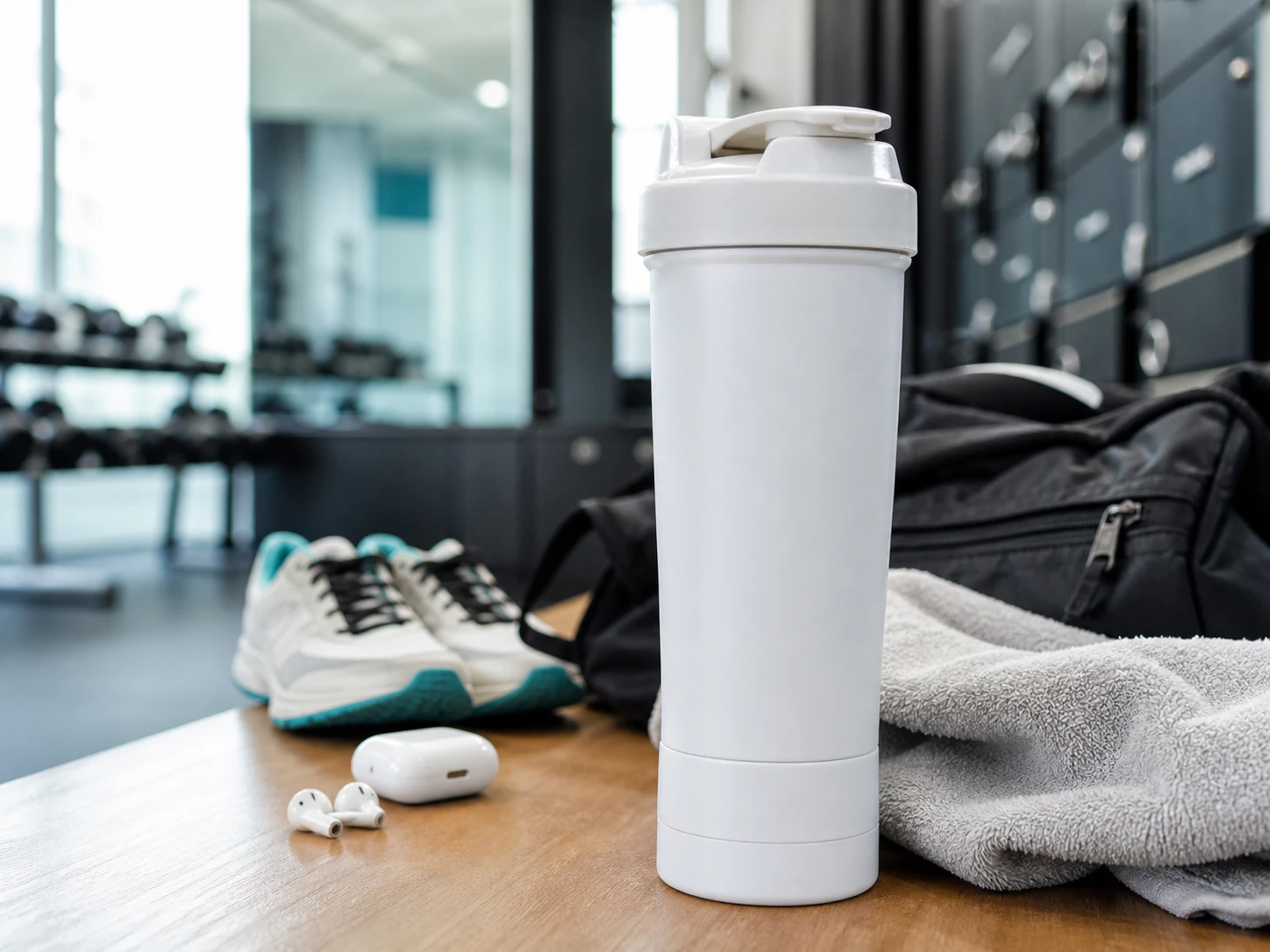 25 Oz. BrüMate MultiShaker in a gym wellness lifestyle scene