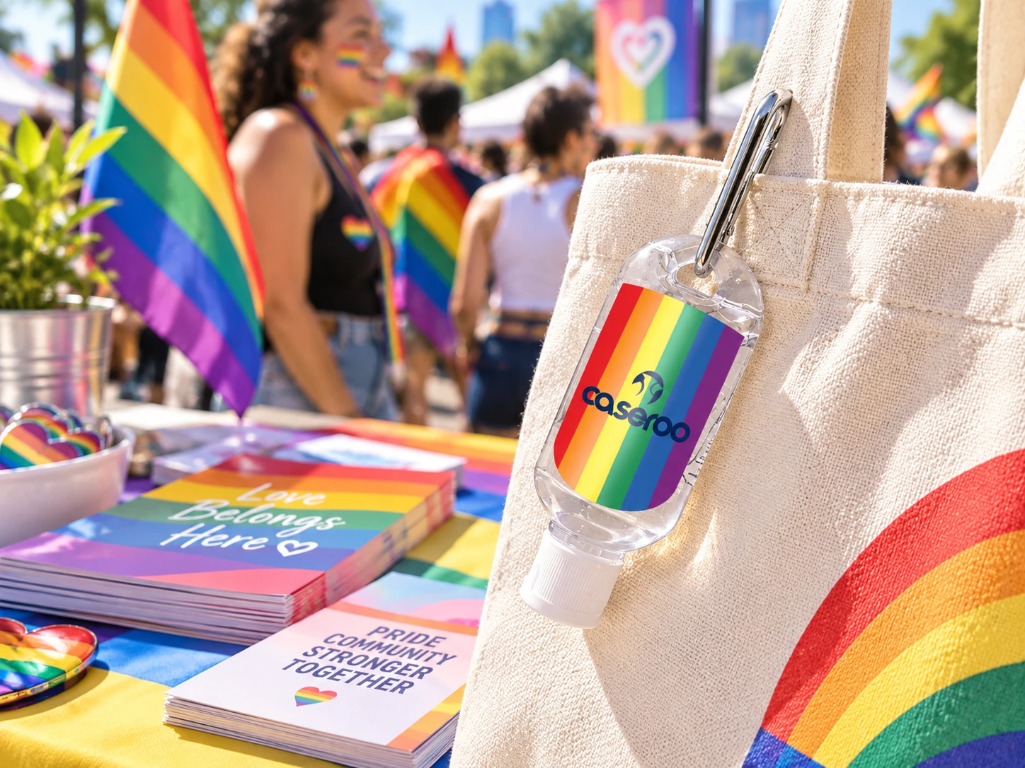 Pride Sanitizer - 75% Alcohol & Carabiner