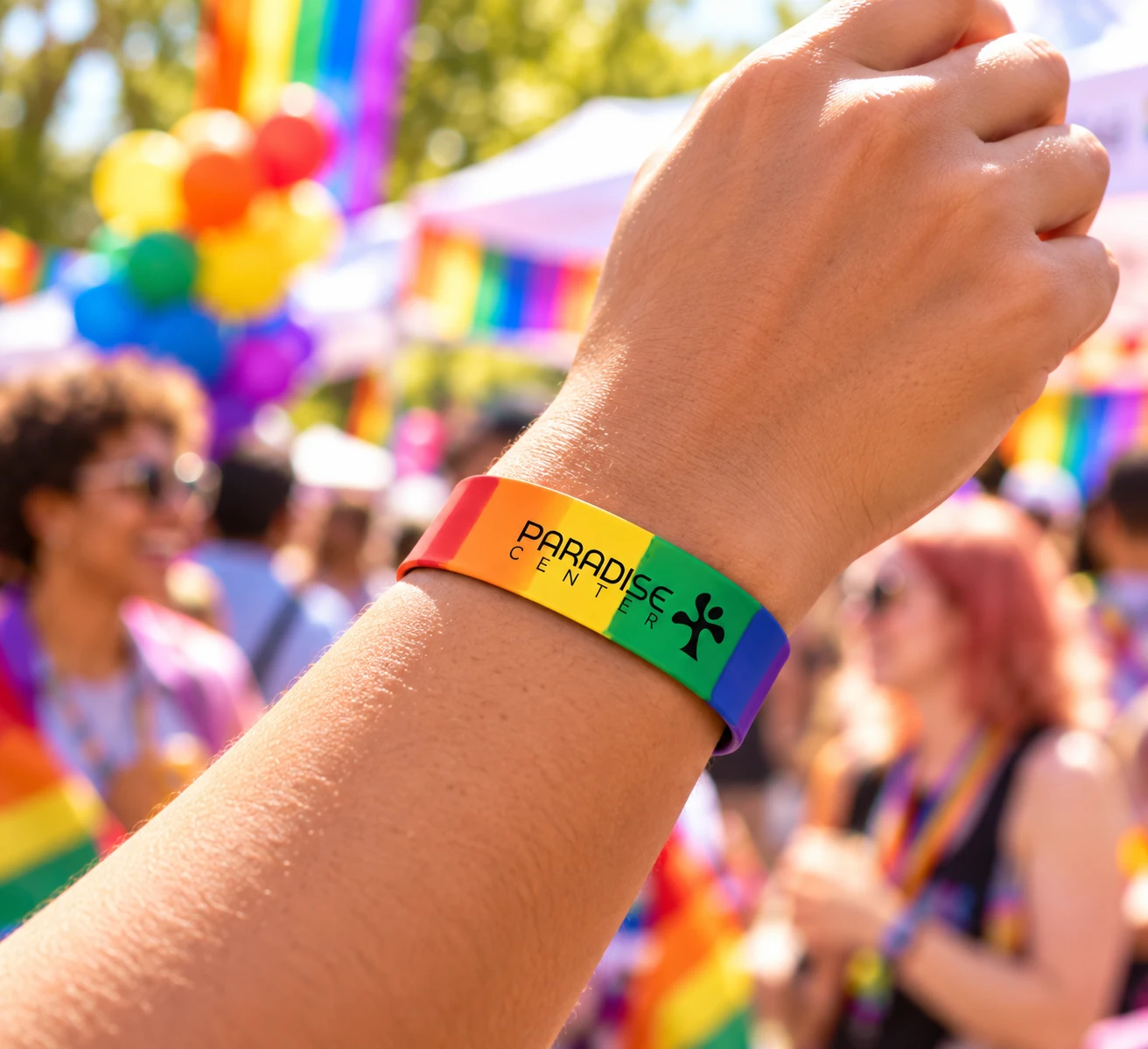 Rainbow Slap Bracelet - Snap Action